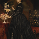 Oil painting: "Mrs. James Guthrie" by Frederic Leighton, 1865.